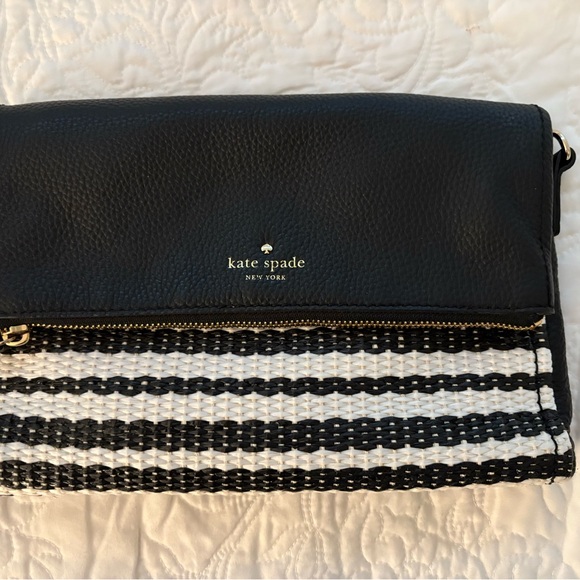 Kate Spade Cobble Hill Black and White Striped Crossbody Bag - Picture 2 of 11